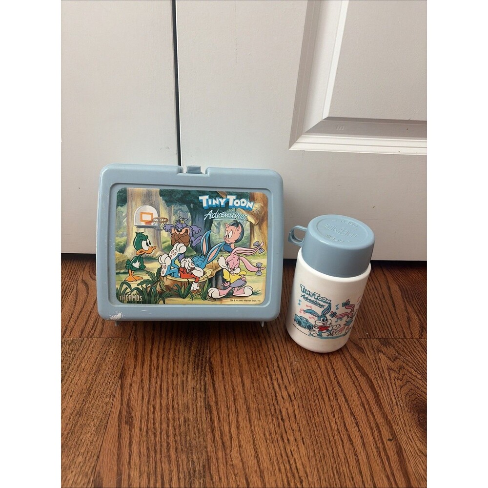 1990 Tiny Tunes Lunch Box With Thermos Made USA WB Studios Vintage